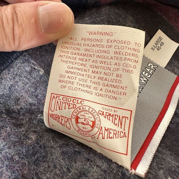 Vtg Sears Work Outerwear Blanket Lined Denim Chore Coat Mens XL Jacket 80s Union - Picture 9 of 16